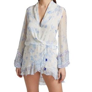 Rococo Sand Leas Printed Wrap Dress, Medium